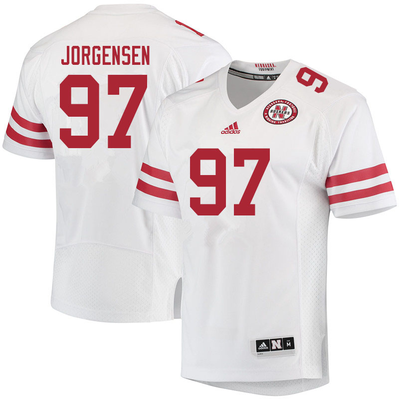 Men #97 Dylan Jorgensen Nebraska Cornhuskers College Football Jerseys Sale-White